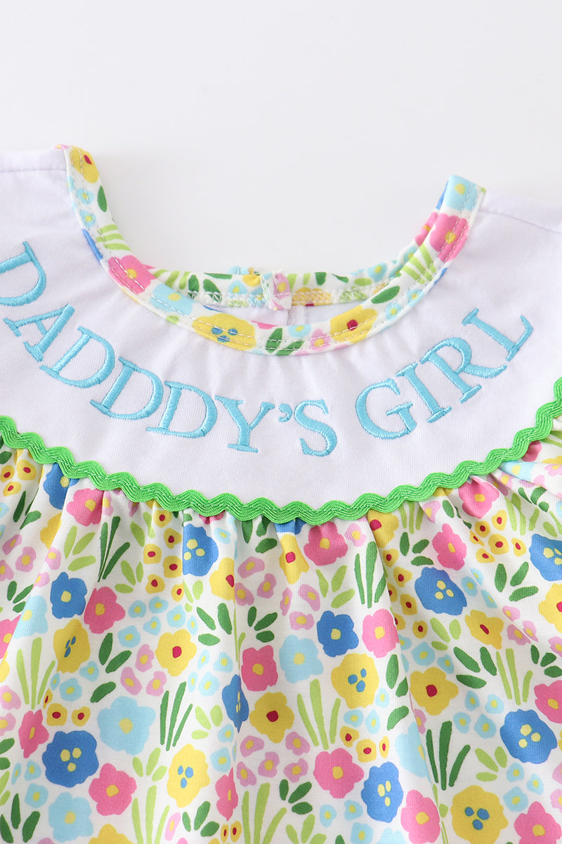 [MISSPELL DADDDY] Floral print daddy's girl embroidery dress