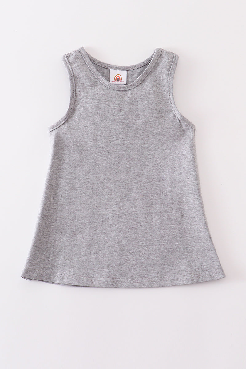 Heather grey blank basic kids teens adult tank top