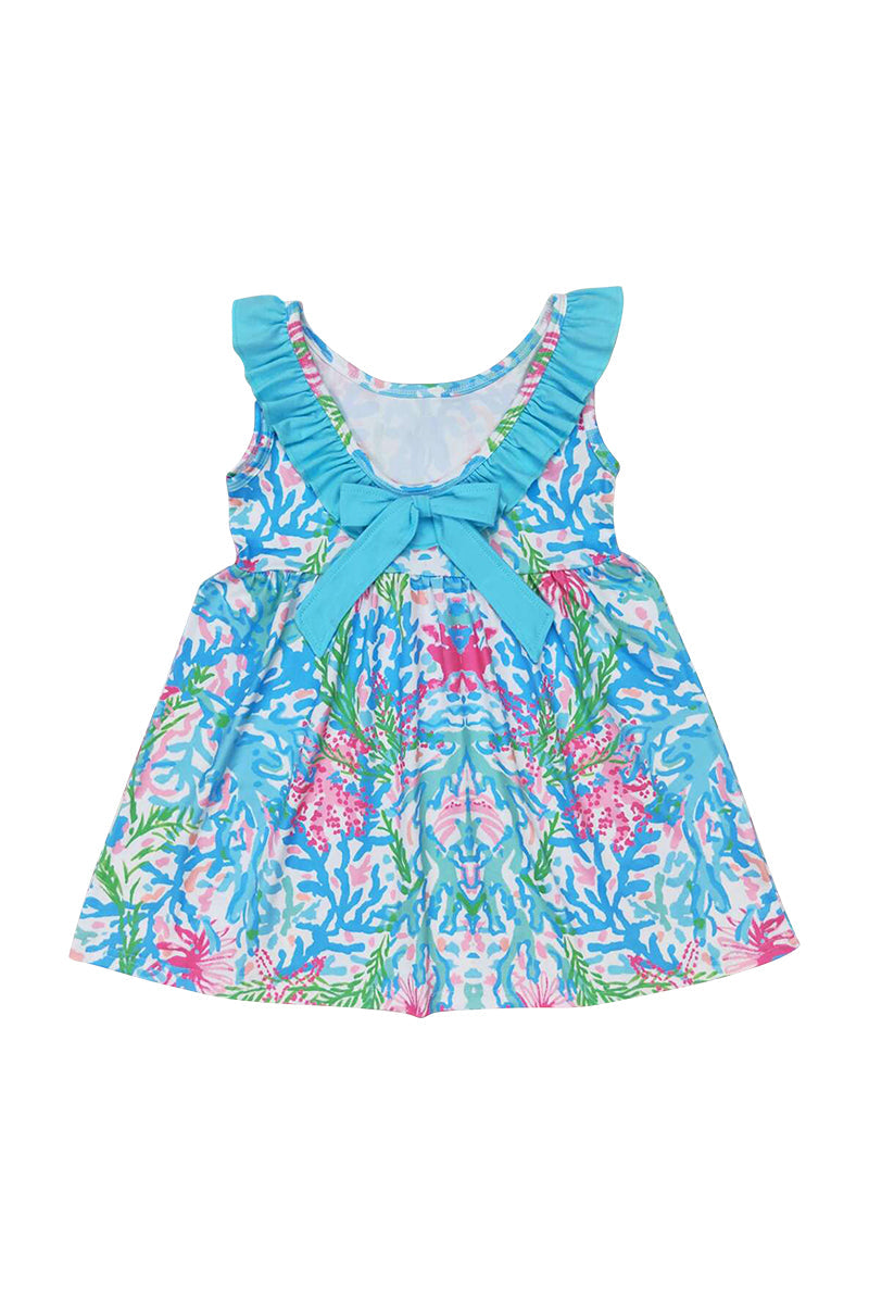 Blue floral ruffle dress