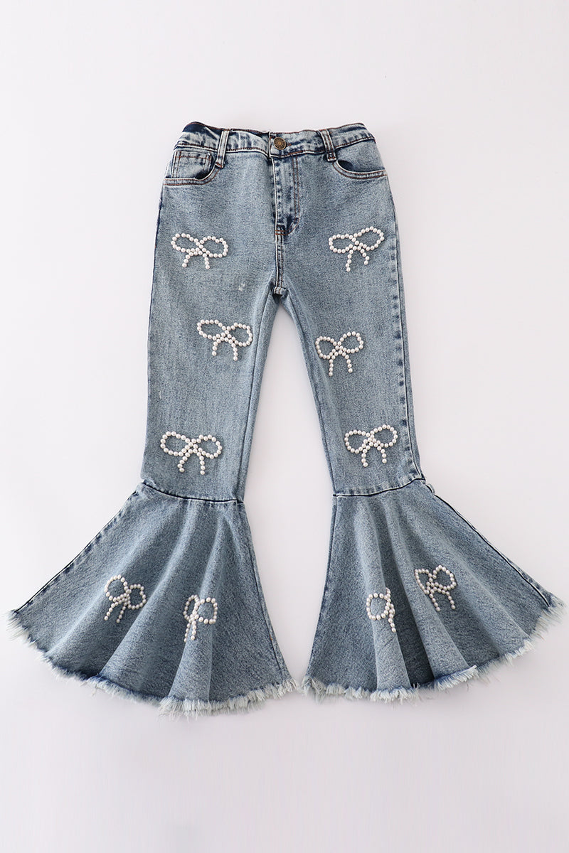 Gray pearl denim jeans