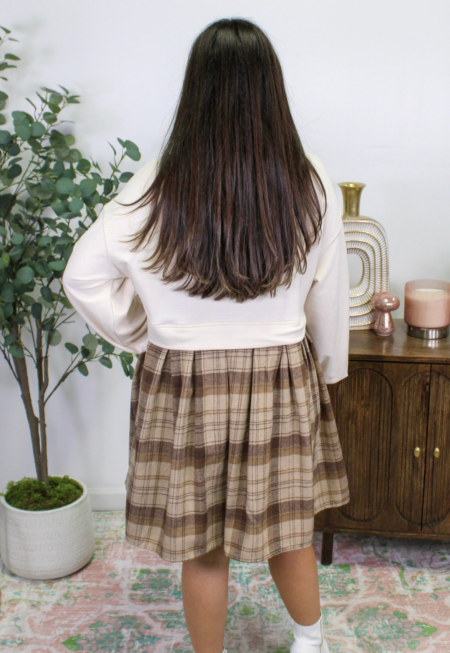 Beige Plaid Dress November.