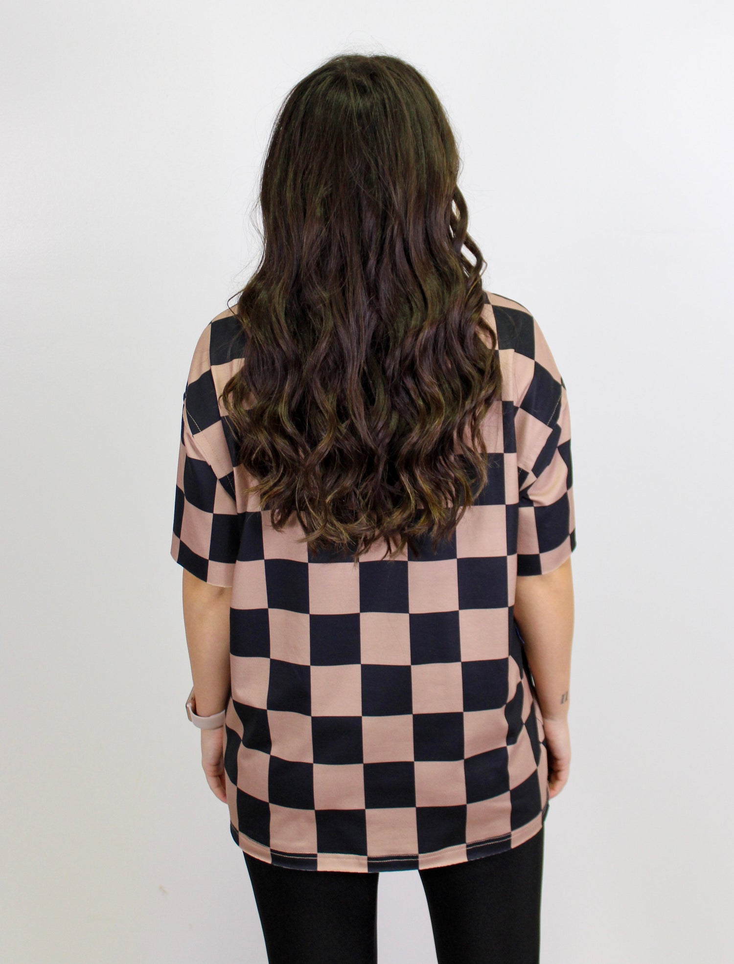 Beige Checkered Tee LT