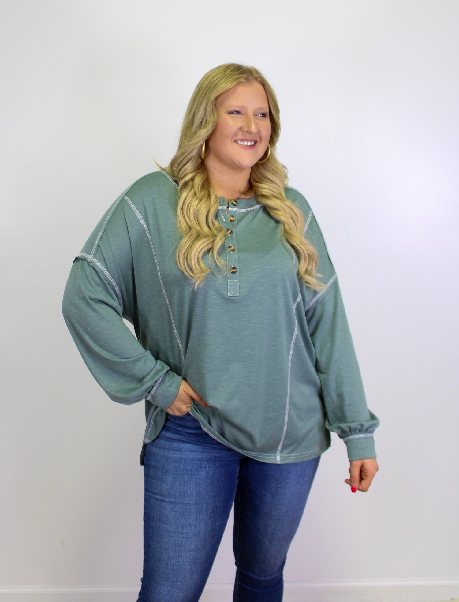 Green Plus Size Pullover December.