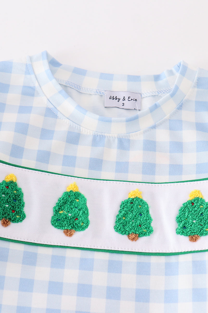 Green christmas tree french knot boy set