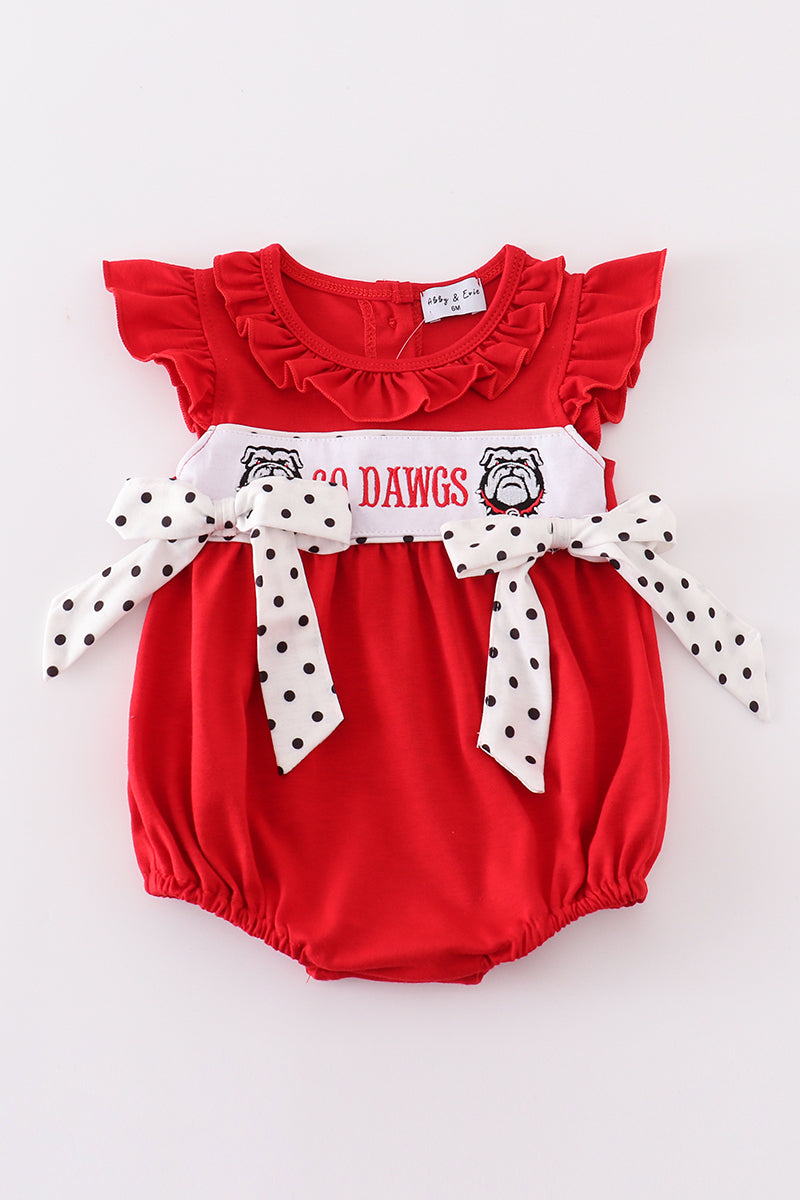 Red go dawgs embroidery girl bubble