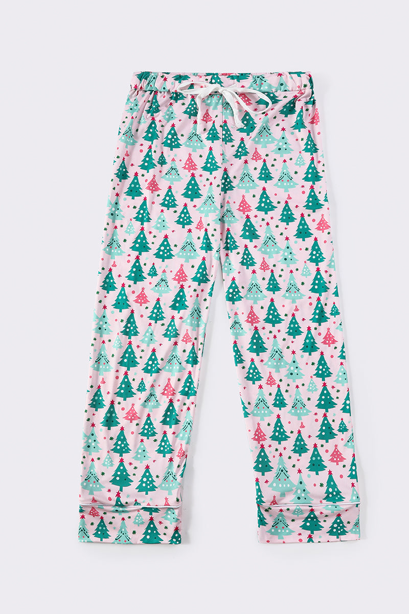 Christmas tree print women pajamas pants