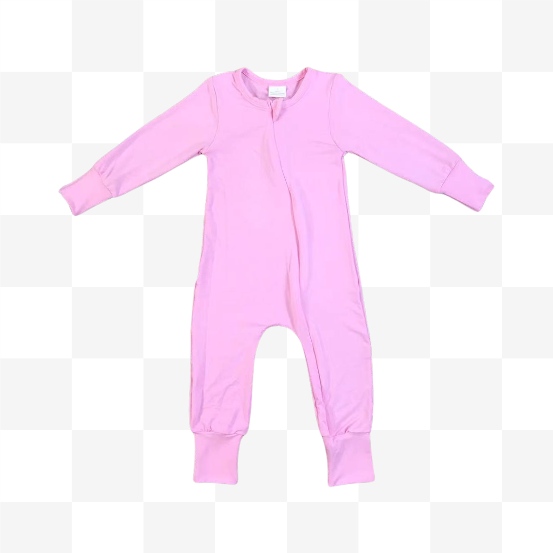 Solid Baby Pink Bamboo Zippy